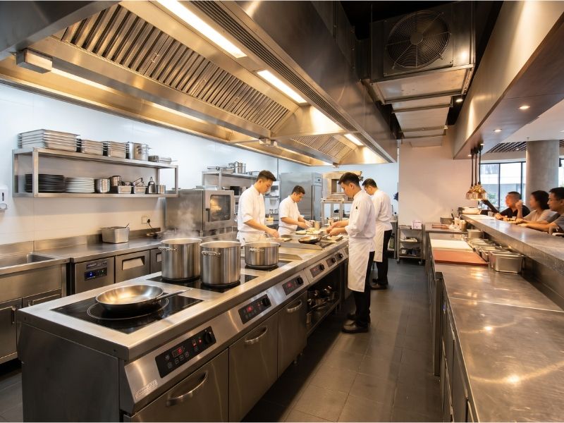 bếp từ công nghiệp là trái tim trong bếp mở